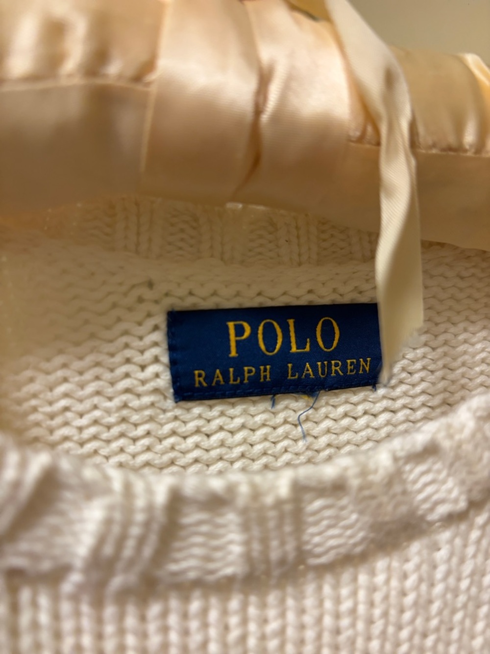 Polo by Ralph Lauren Cream Knit American Flag Sweater - Women's - fits like XS/S - Picture 3 of 3